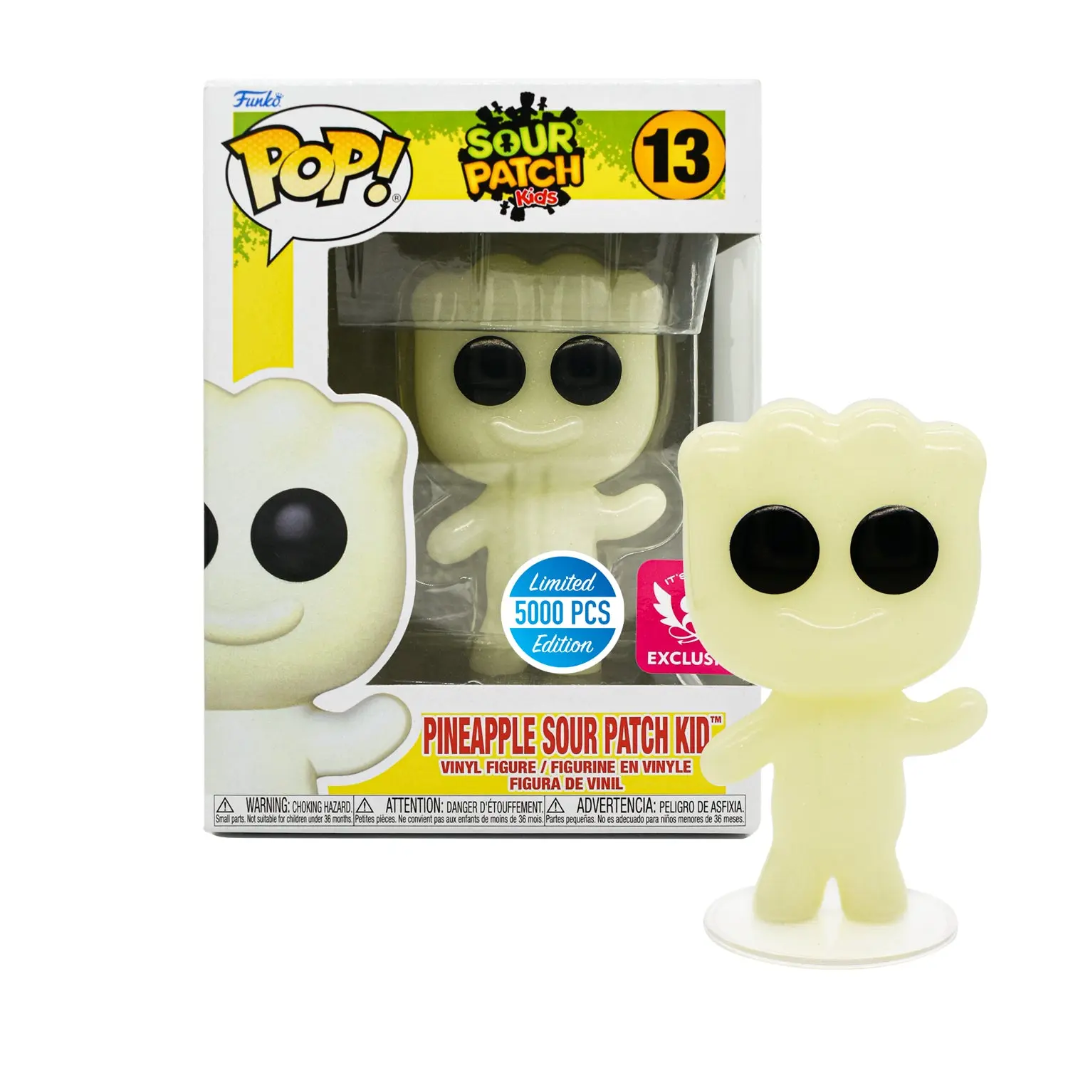 Exclusive POP! SOUR PATCH KIDS® Pineapple Glitter Finish Collectible Figure, 1-Piece Character Figurine