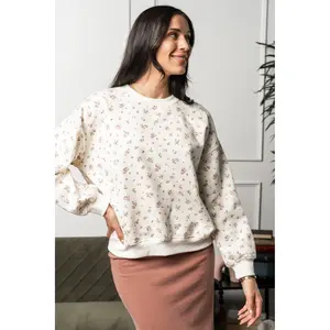 Posie Sweatshirt - Cream - Light Feel & Relaxed Fit