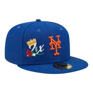 New Era Crown Champs WS 59Fifty New York Mets Men Fitted Hat Royal