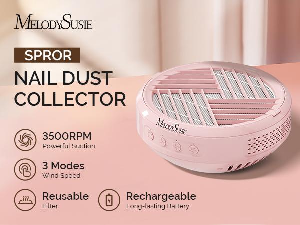 MelodySusie HPro, SProR Nail Dust Collector with Reusable Filter, Powerful Vacuum Fan Vent Dust Collector Extractor Electric Dust Suction Machine