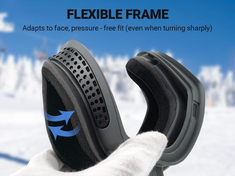 MEELOOG Ski Goggles Frameless OTG Snowboard Goggles Anti-fog 100% UV400 Protection for Men Women with Double-layer Magnetic Lenses & Non-slip Strap Skiing SpringStatements MEELOOG Ski Goggles Frameless OTG Snowboard Goggles Anti-fog 100% UV400 Protection for Men Women with Double-layer Magnetic Lenses & Non-slip Strap Skiing SpringStatements