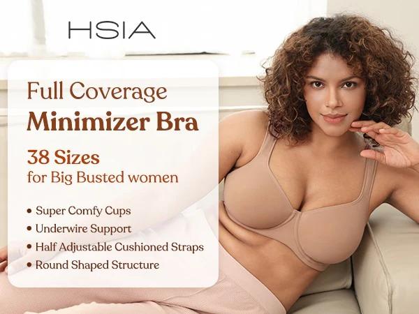 HSIA Joan Comfortzone Plus Size Soft Unlined T-Shirt Full Coverage Unpadded Underwire Minimizer Bra Everyday Bra Womenswear SpringStatements
