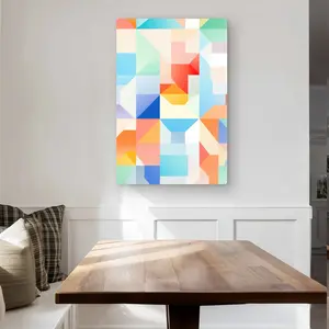 MWW C1MP2436LL4QWC 24 x 36 in. Geometric Cadence - White Metal Print Wall Art for Home Decor