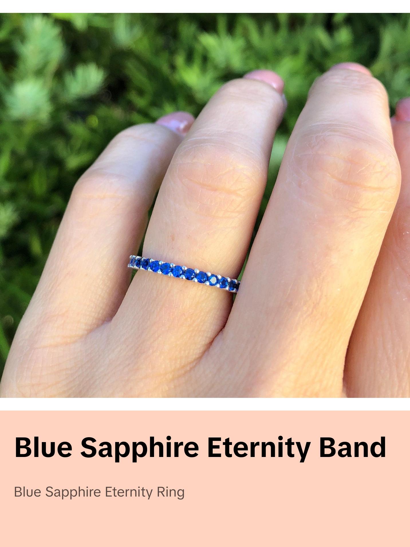 Blue Sapphire Full Eternity Band for Women