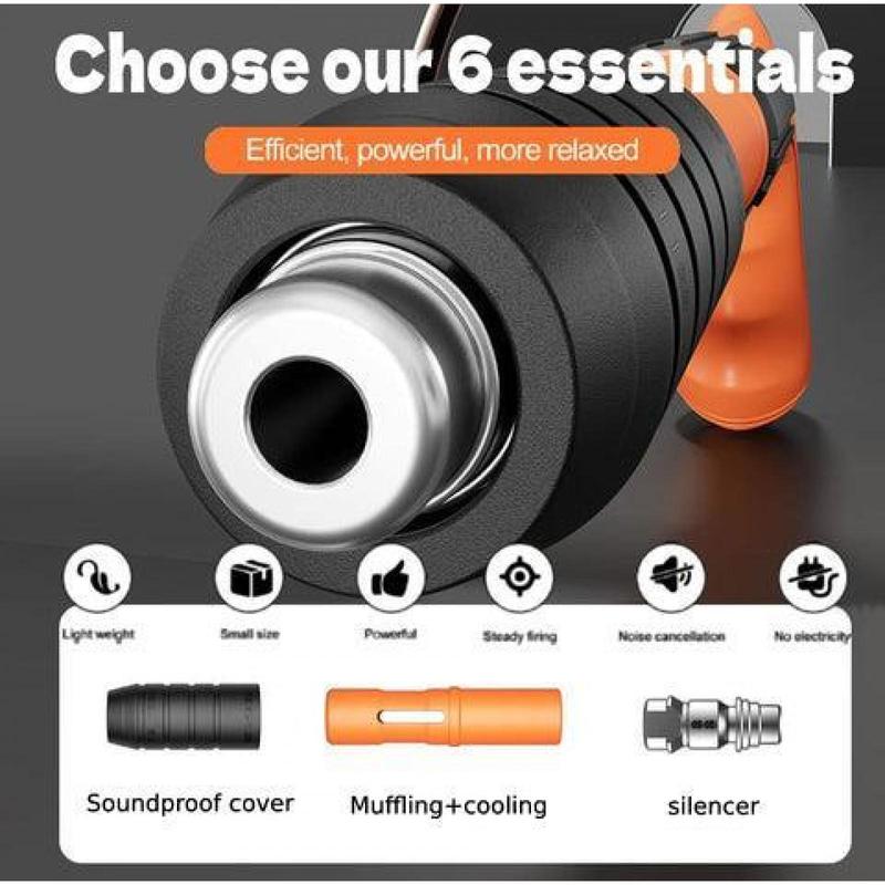 Manual Mini Steel Nail Gun with Nails,5 Gears Power Adjustment,Integrated Air Nailer for Concrete & Woodworking.