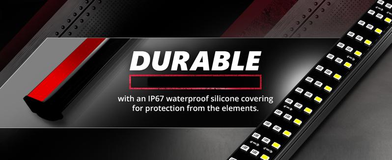 DIBMS Truck Tailgate Bar 60" Triple Row 432 LED Strip with Red Brake White Reverse Sequential Amber Turning Signals Strobe Lights, Triple Row Universal LED Tailgate Light Bar.