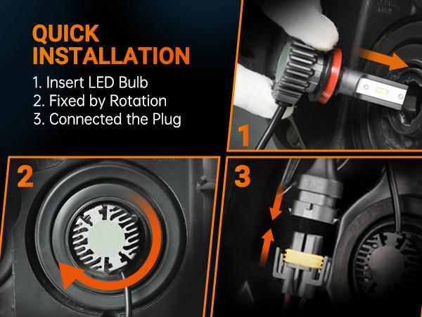 2015 GMC Yukon XL H11/H8/H9/H16 15W 6000K White IP67 LED Headlight Bulb 2PCS SEALIGHT S1