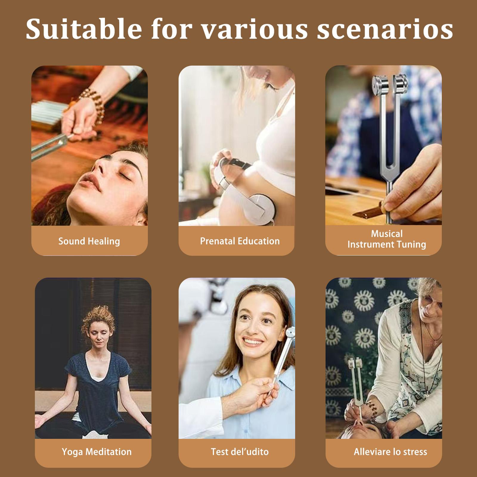 Resonance Sound Healing Tuning Fork Set – 128Hz, 136.1Hz, 256Hz, 384Hz with Activator – Sound Therapy for Stress Relief, Deep Relaxation & Chakra Balancing