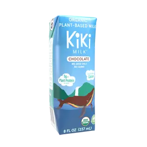 Chocolate Kiki Milk 12-Pack: Organic dairy-free plant milk (8 fl oz, Pack of 12) with high calcium and protein