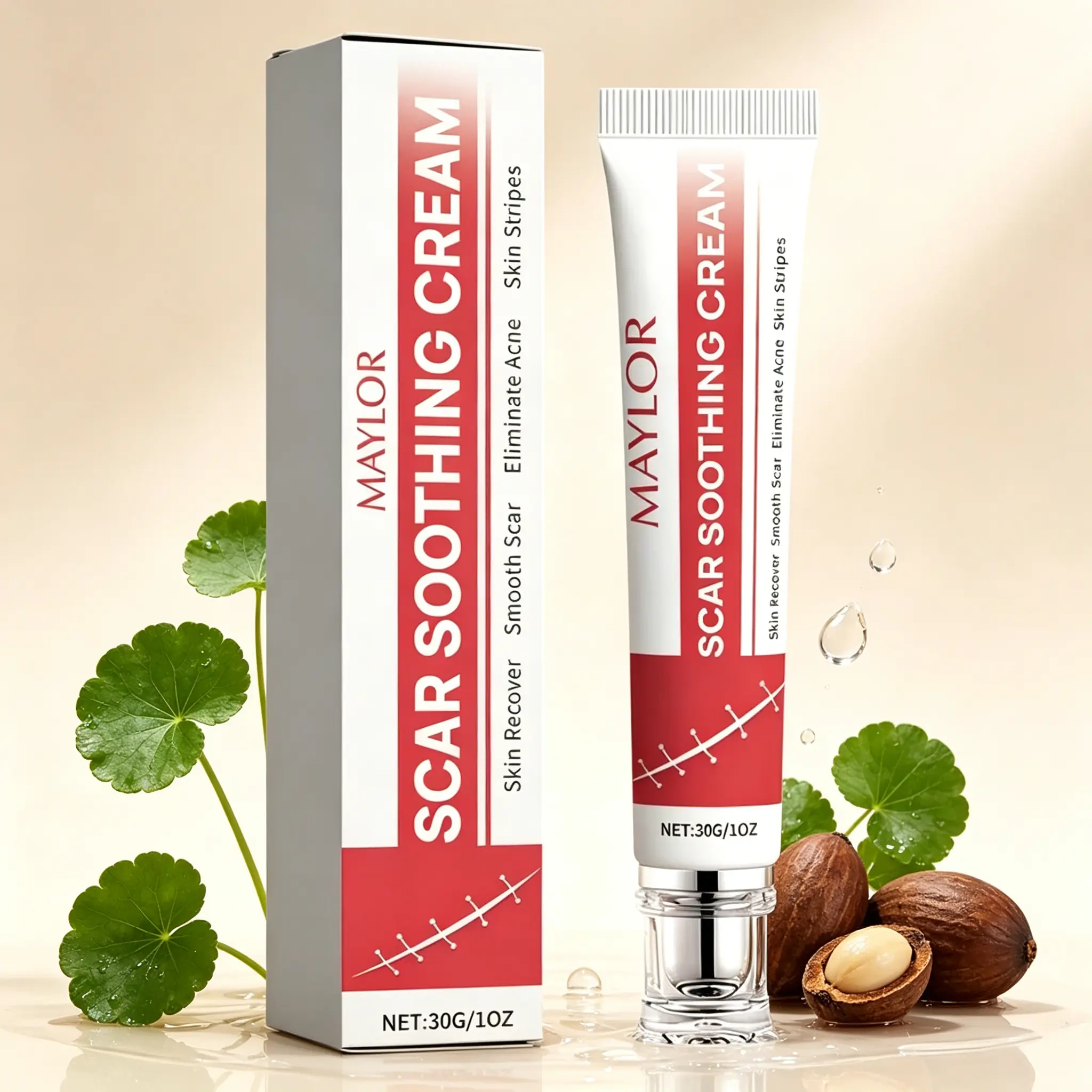 MAYLOR Scar Soothing Cream 30g – Skin Recovery & Scar Fading Cream – Smooths & Eliminates Acne Scars, Keloids, Surgical & Burn Marks – Helps Recover Damaged Skin – Daily Scar Care for Face & Body