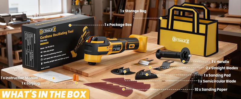 Upgrade Cordless Oscillating Tool Compatible with Dewalt 20V Battery(NO BATTERY!!), Brushless Multi Tool Kit with 6 Speed for Cutting Wood Remove Grout & Sanding,LED Light Upgrade Cordless Oscillating Tool Compatible with Dewalt 20V Battery(NO BATTERY!!), Brushless Multi Tool Kit with 6 Speed for Cutting Wood Remove Grout & Sanding,LED Light