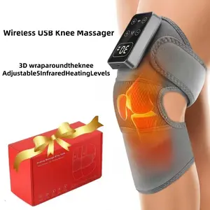 Wireless USB Knee Massager Knee Massage Stand with Heating and Vibration, Knee, Shoulder, Elbow Heating Pad Portable 3-in-1 Heated Knee Massager Relief wrap adjustable relaxation