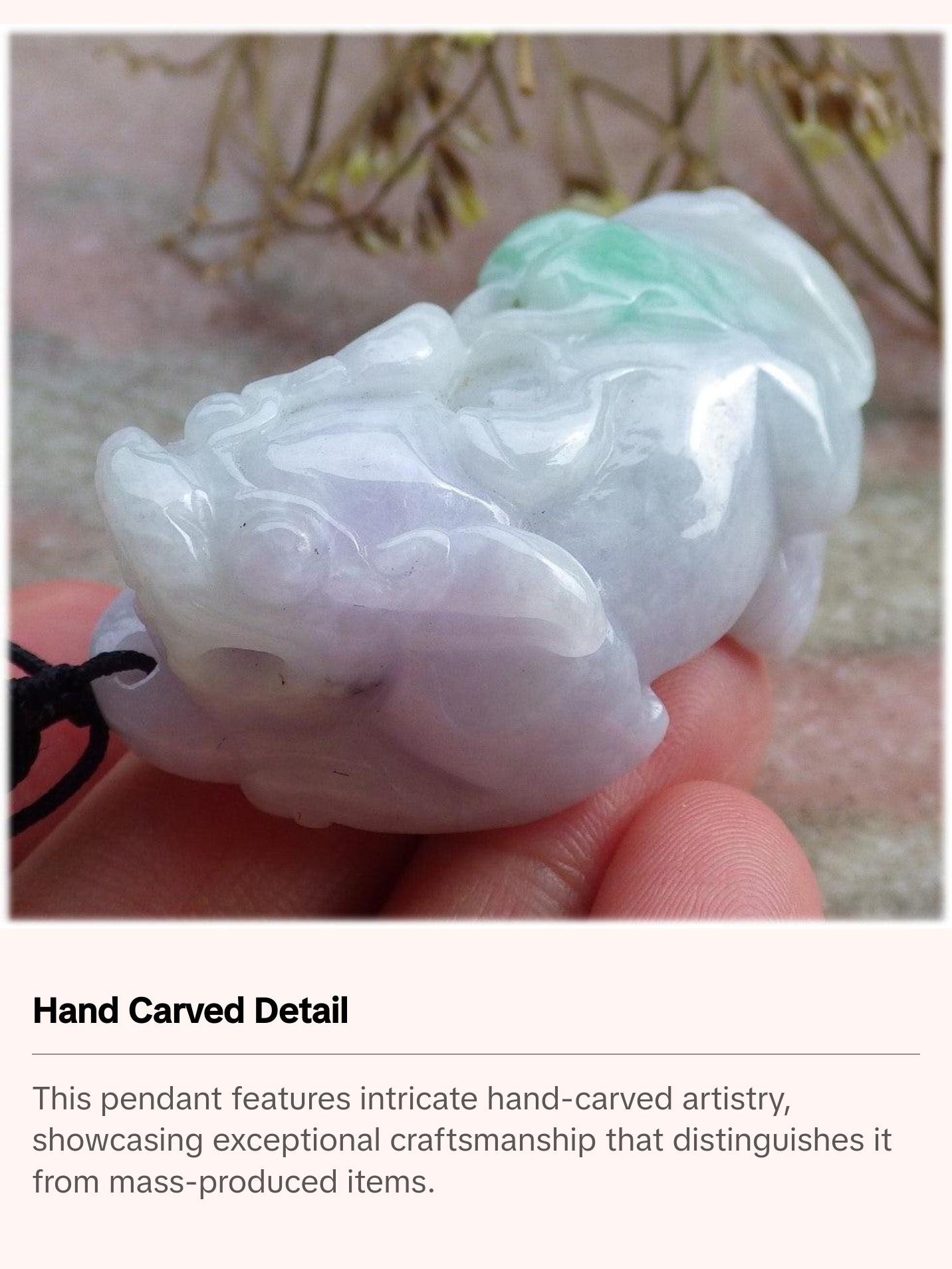 Certified Hand Carved Natural Green Myanmar Burma A Jade jadeite Dragon Pi Xiu Pendant Necklace