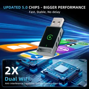 Wireless & Auto Adapter Bluetooth 5.0 Low Latency for Cars Plug & Play Upgrade System