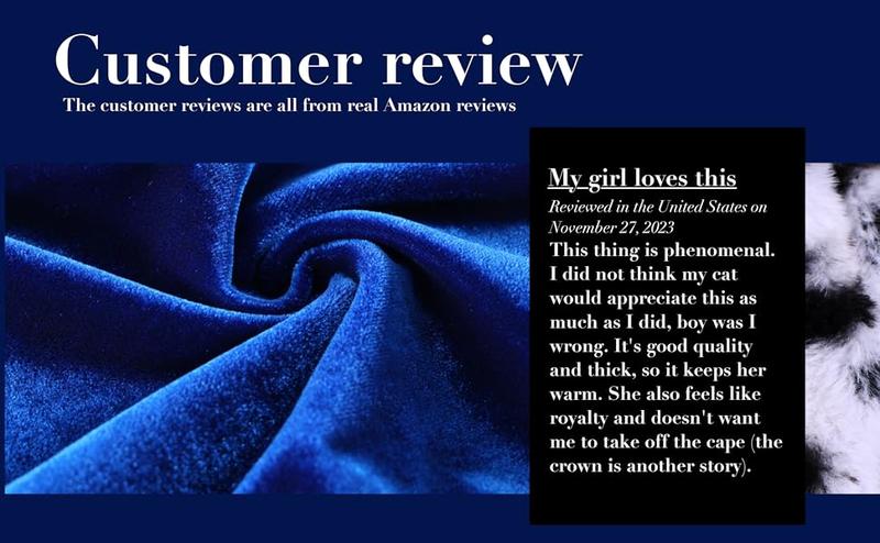 【Pet Supplies】Lovelyshop Pet Serial Lux Fur Blue Cloak Halloween Small Pets Costume Cape Royal Cosplay Outfit Keep Warm Soft Faux Fur Elegant Design Make Pets Stand Out Party Gift