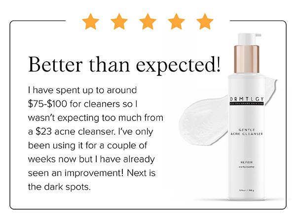 DRMTLGY Gentle Acne Cleanser 6.9 oz with 2% Salicylic Acid Facial Skincare