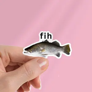 Fih Fish Meme Sticker Funny Vinyl Decal - Stocking Stuffer