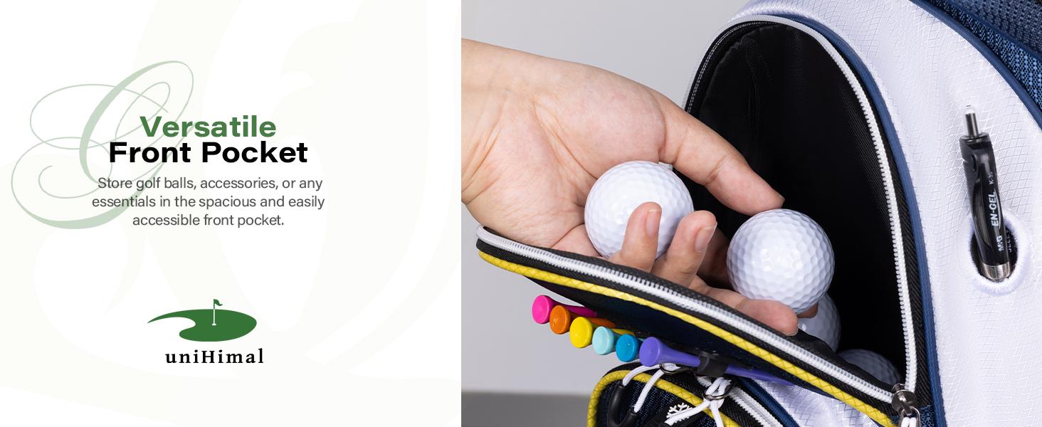 UNIHIMAL Golf Cart Bag with 14-Way Divider Top, Ample Storage Space, Men's Golf Bag with Handles and Umbrella Holder