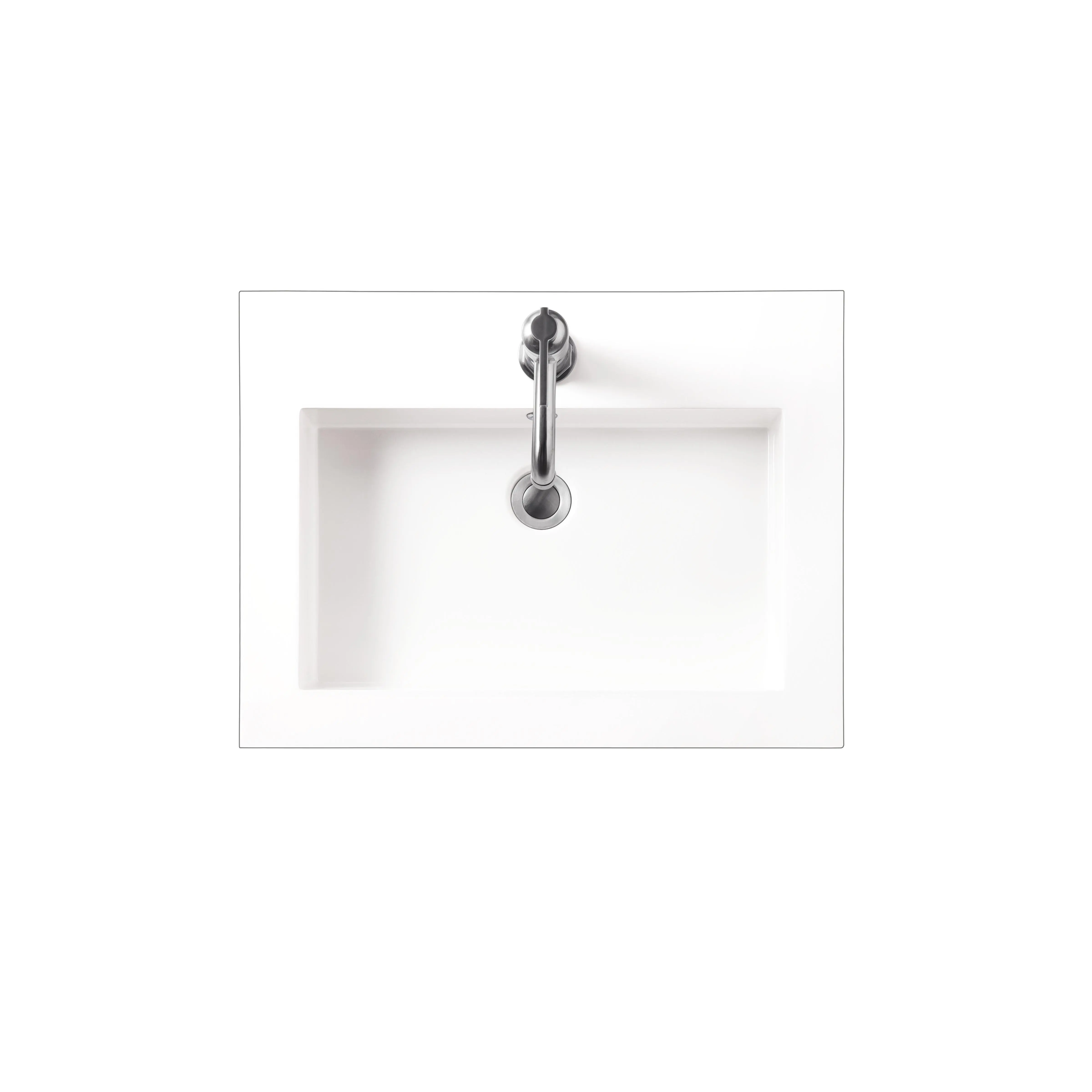 James Martin CSP-S2418-WG Composite Countertop 23.6" W x 18.1" D Sink, White Glossy