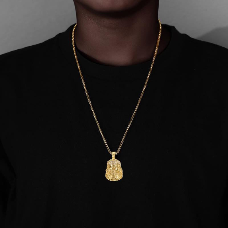 Jesus Christ Judas Large Pendant Necklace for Teens Womens Mens with 24 Inch Stainless Steel Chain