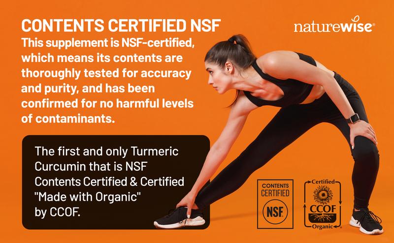NatureWise Turmeric Curcumin 2250mg - 95% Curcuminoids - With Organic Turmeric + Organic Ginger + BioPerine Black Pepper Extract for High Absorption - Joint & Immune Support - NatureWise Curcumin - Vegan, Non-GMO - USA Manufactured