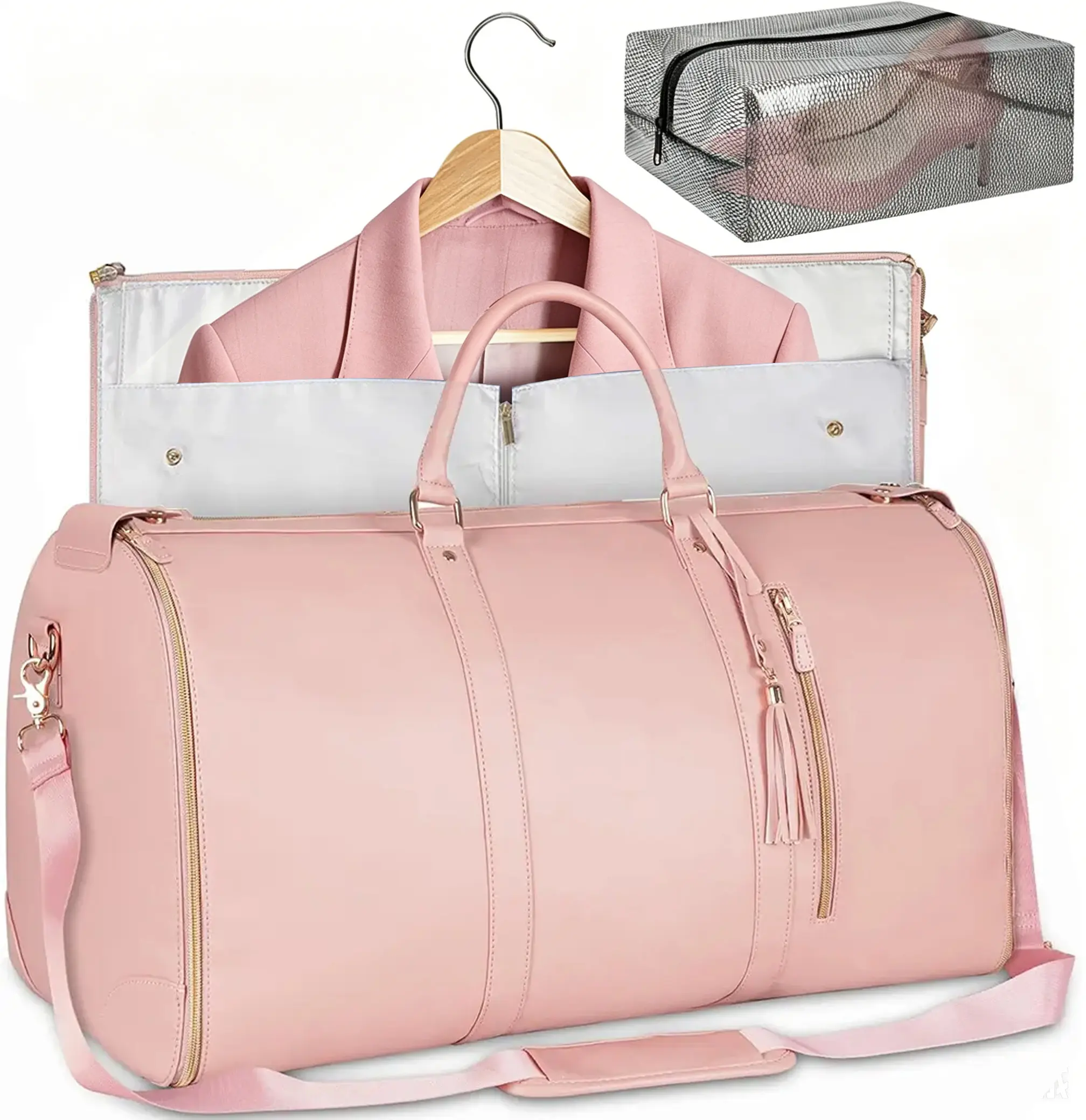 Unisex Pu Leather Large Capacity Crease-resistant Clothes Storage Bag,Summer Outfits 2026 57L Capacity, Ideal for Weekender, Gym, Hospital, Holiday Travel Space Saving Bag Removable Bags hospital bag for mom, #SummerVibes