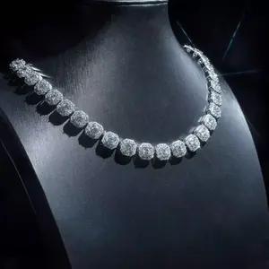 2141 Trap Star Bling Necklace Fully Paved Sparkle Heavy Duty Vibe for True Streetwear Fans Iced Out Square Cut Cluster Tennis Chain for Men Complimentary shipping