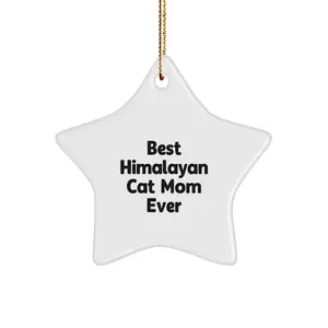 Funny Himalayan Cat Mom Gifts Star Ornament