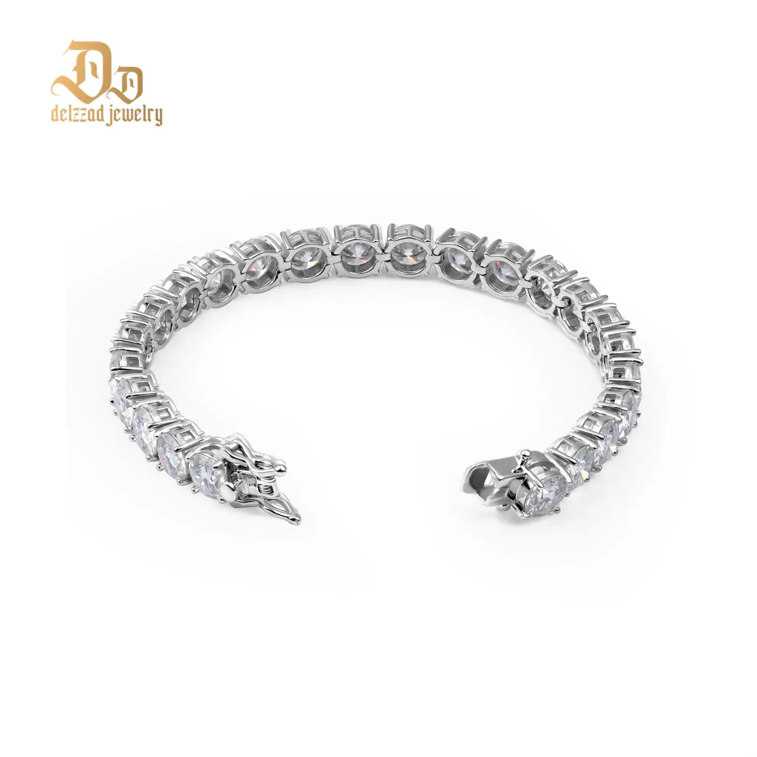 Delzzad S925 Tennis Bracelet VVS D Color Synthetic Moissanite Tennis Chain Birthday Anniversary Mother's Day Christmas Gifts for Men Women with Giftbox
