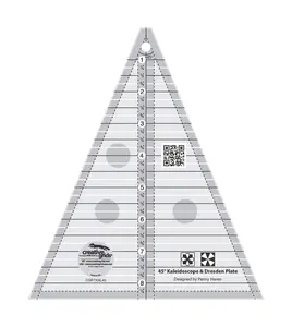 Creative Grids 45 Degree Kaleidoscope & Dresden Plate – CGRTKAL45 – Made in USA, 7-1/4in x 8-1/2in, Non-Slip Grip Acrylic Quilting, Sewing, Crafting, Patchwork Ruler & Template