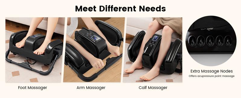 Costway Foot Massager with Heat, Remove Control, 2 Vibration Options, 5 Mode & 5 Compression Intensity, 360°Adjustable Stand, Electric Foot Massager, Shiatsu Feet Massager for Calf Arm Relax