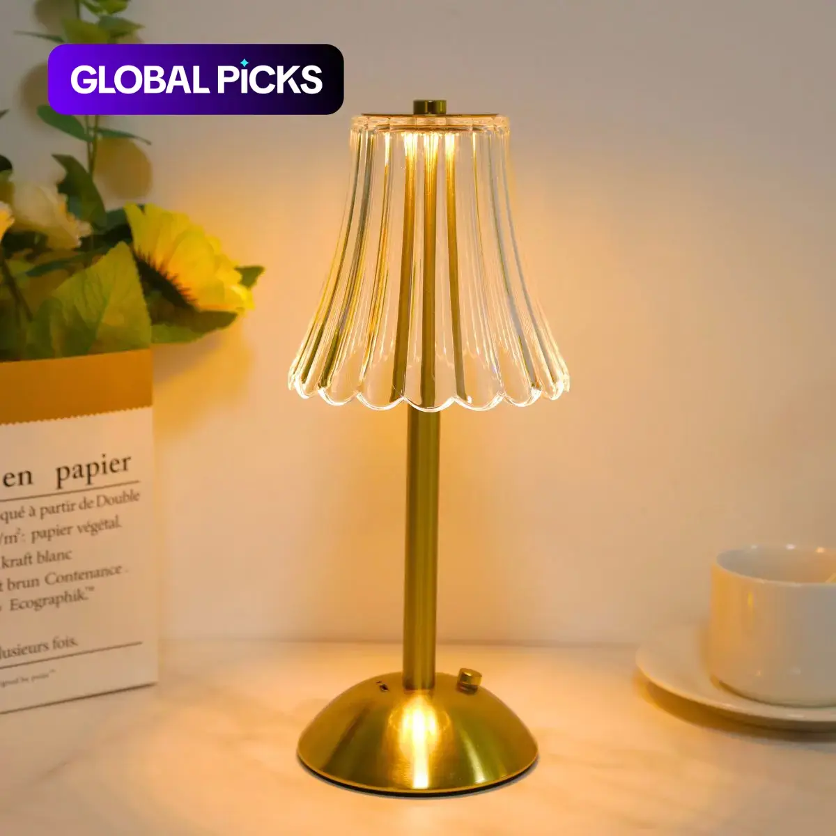 Modern Crystal Table Lamp with Touch Control, USB Rechargeable, 3 Adjustable Colors and Lighting Modes, Ambient Decorative Nightlight for Bedroom, Home or Office, Perfect Gift