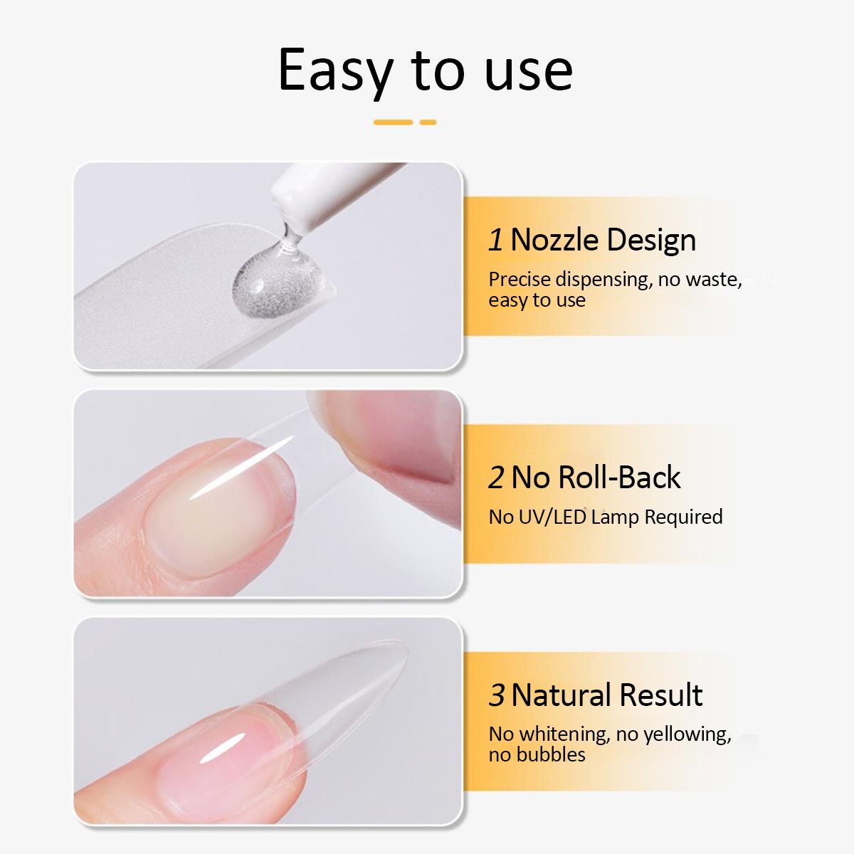 SOLWINK 10g LightFree 5Sec Nail Glue - No Lamp Needed Crystal Clear Jelly Gel