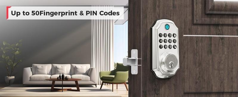 Smart Fingerprint Door Lock, 4-in-1 Keyless Entry Deadbolt, App-Assisted Control