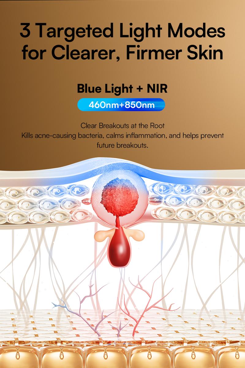 INIA GLOW Wireless LED Face Mask-With Red Light Therapy, 2-Year Warranty,  Portable and Rechargeable for LED Facial Mask Skincare at Home and Travel, Best Valentine's Day Gift for Her