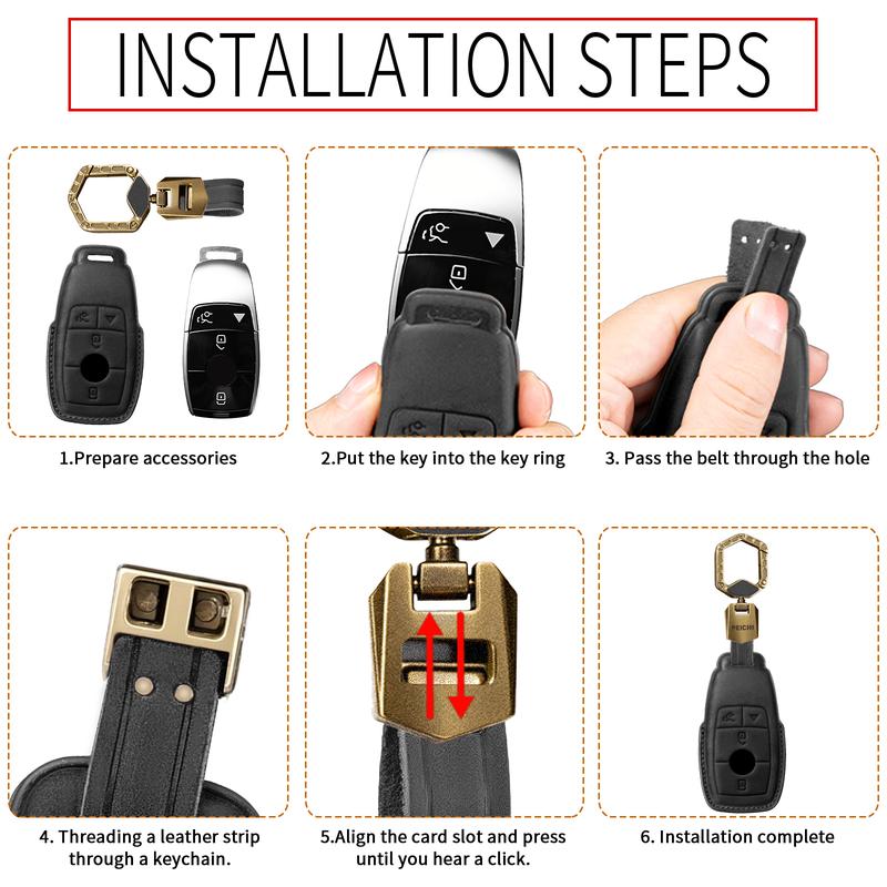 Key Fob Cover Compatible for 2017-2023 E Class 2019-2023 A Class S G CLA CLS CLK GLC AMG Full Protection Key Case Shell Remote Key