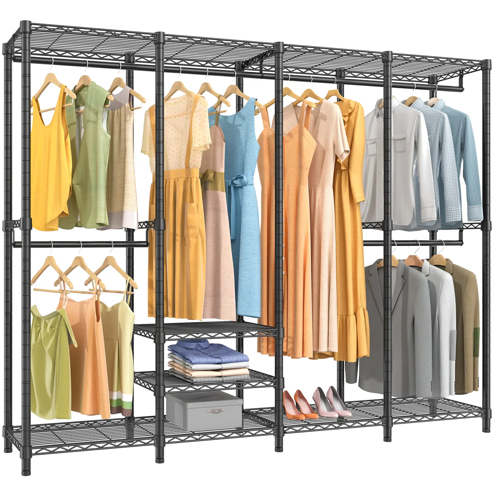 VIPEK V40 Series Carbon Steel Heavy-Duty Hangable Clothes Rack, Extra-Large Freestanding Portable Multifunctional Wardrobe Closet Organizer with Adjustable Hanging Rods, 1300LBS Max Load for Bedroom Storage, Small Room & Organization Ideas, Small Room Ide