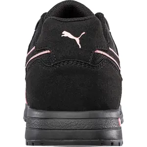 Puma Safety Womens Frontside Low Black/Pink Mesh EH SR Work Shoes 9 M