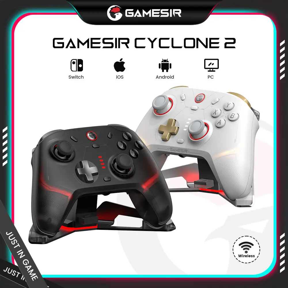 GameSir Cyclone 2 (Not for XBOX) Wireless Controller for PC/Switch/iOS/Android with Mag-Res TMR Sticks, Hall Effect Triggers, RGB Lighting, 6-Axis Gyro