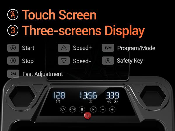 Incline Treadmill with Handle for Home and Office, Folding Treadmills with 300 Lbs Weight Capacity, 3.0HP Quiet Walking Pad Treadmill, Three LED Screen Display SpringStatements