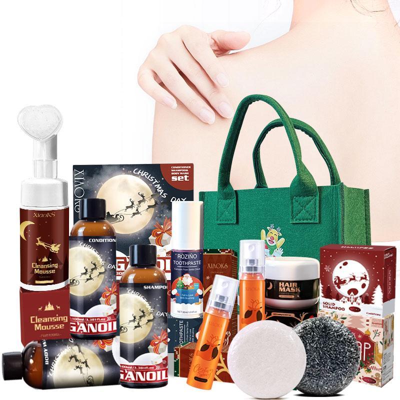 ROZINO Christmas Gift Set for Women - Pampering and Moisturizing 8 Piece Set Includes Bubble Bath Body Wash Hair & Lip Care Products Perfect for Mom Wife or Yourself Soothing Skin Repair Hydrating Moisturize Mask Cleansing
