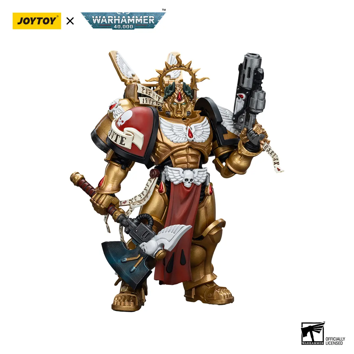 JOYTOY Warhammer 40,000 Blood Angels Commander Dante 1/18 Battery-Free Unisex Character Toy Action Figure, Display-Ready Collectible, Model Figure, Collectible Figurines JT8575