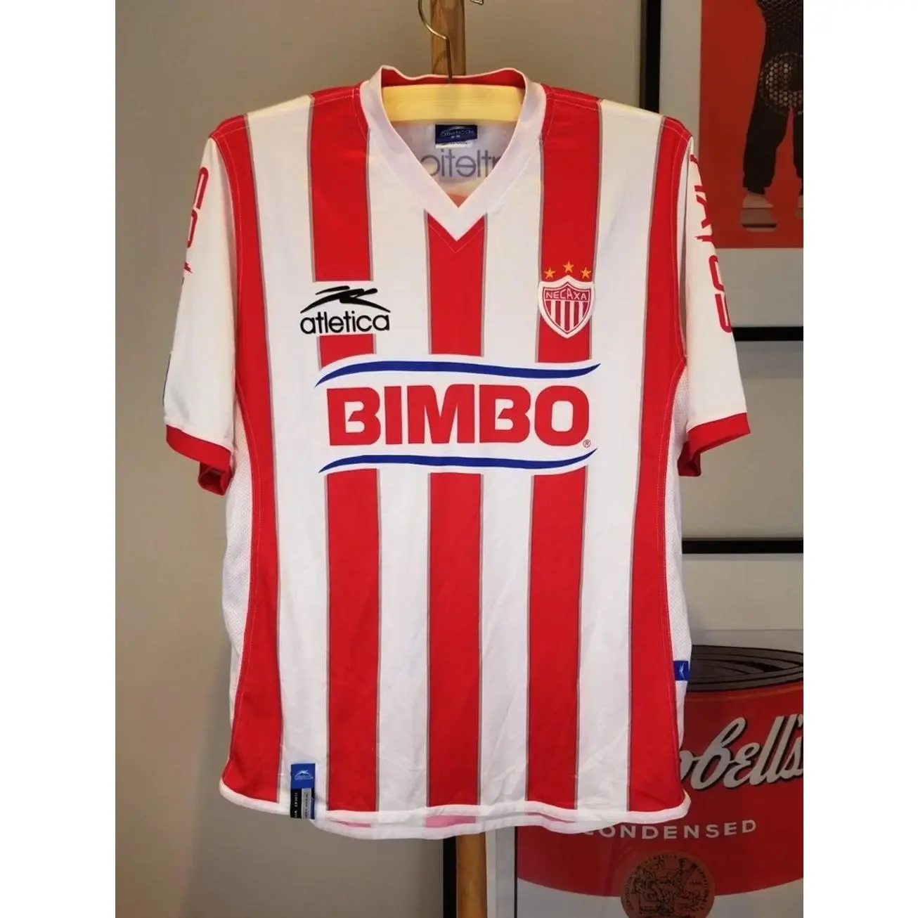 VINTAGE 2002 CLUB NECAXA BIMBO ATLETICA MEXICO RAYOS SOCCER HOME AOP JERSEY NAK