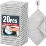20 Counts Steel Wire Dishcloth, Double  Layer Steel Wire Cleaning Cloth,Powerful Cleaning Non-Scratch Wire Dishcloth Rag  Cookware, Sinks, Dishes, Stove Tops Multi-Purpose reusable cleaning towel shower cleaner grout for glass watery rinse Scrubber mesh s