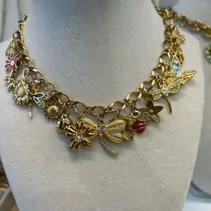 Build your own Charm Bracelet-Necklace Stainless Steel (Silver and 18k Gold Plated) Diy Pendants Triple Cross Pendant Customizable Plating Options Material Options