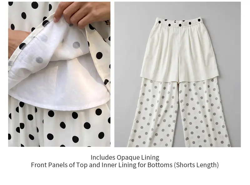 Chicovar Women's Polka Dot Off Shoulder 2 Piece Set, Puff Sleeves Cropped Top, High Waist Wide Leg Pants with Pockets, Lined, Slimming, Casual, Date, Beach Vacation Outfit Sets, Lounge Sets, Summervibes,sohochic