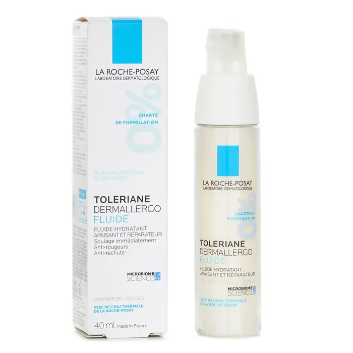 La Roche Posay Toleriane Dermallergo Gentle Facial Moisturiser - Probiotic-Infused Soothing Fluid for Eczema-Prone Skin, 40ml/1.35oz Moisturizers