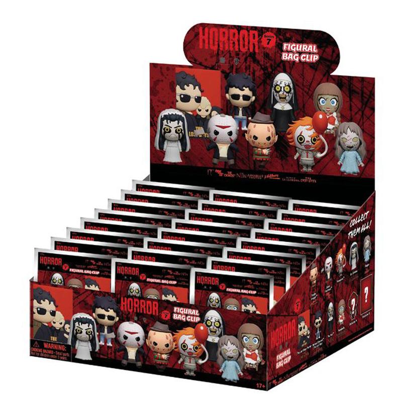 1pc WB Officially Licensed Horror Series 7 3D Foam Bag Clip Blind Bag Freddy Jason Horror Movie Characters Images Figures Desktop Ornaments Halloween Christmas Party Birthday Gifts