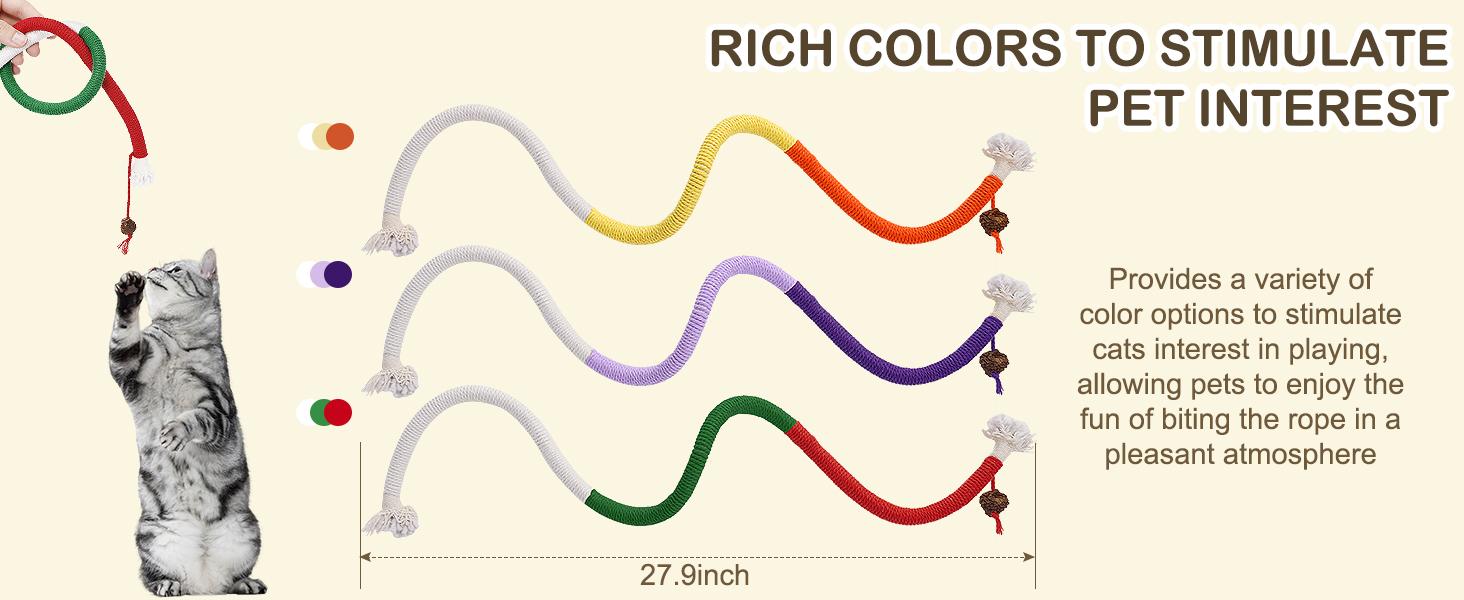 Cat Toys Chew Ropes Toys, 3 Pcs 27.9 Inches Interactive Catnip Toys for Indoor Cats, Kitten Teeth Cleaning Chew Toys for Dental Care Cat Toys Chew Ropes Toys, 3 Pcs 27.9 Inches Interactive Catnip Toys for Indoor Cats, Kitten Teeth Cleaning Chew Toys for Dental Care