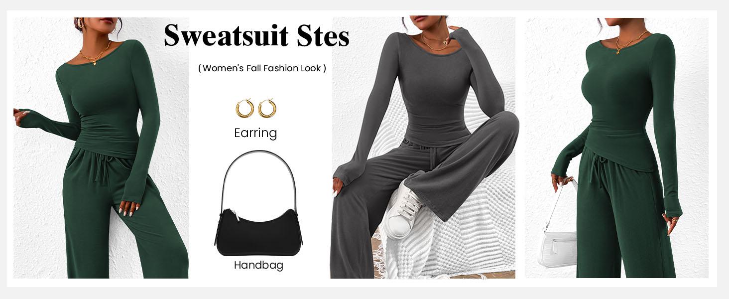 PRETTYGARDEN Women's 2-Piece Lounge Set Asymmetrical Long Sleeve T-Shirt & Wide Leg Pants Casual Fitted Tracksuit Loungewear Basic Minimalist Clothing with Drawstring & Pockets PRETTYGARDEN Women's 2-Piece Lounge Set Asymmetrical Long Sleeve T-Shirt & Wide Leg Pants Casual Fitted Tracksuit Loungewear Basic Minimalist Clothing with Drawstring & Pockets